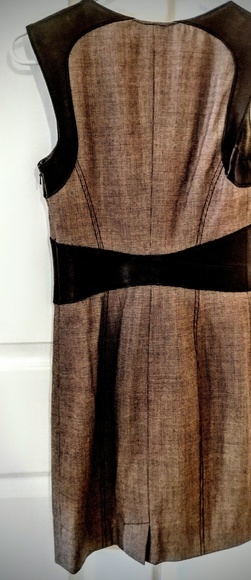 On hold Bebe leather tweed sheath dress - Picture 4 of 6